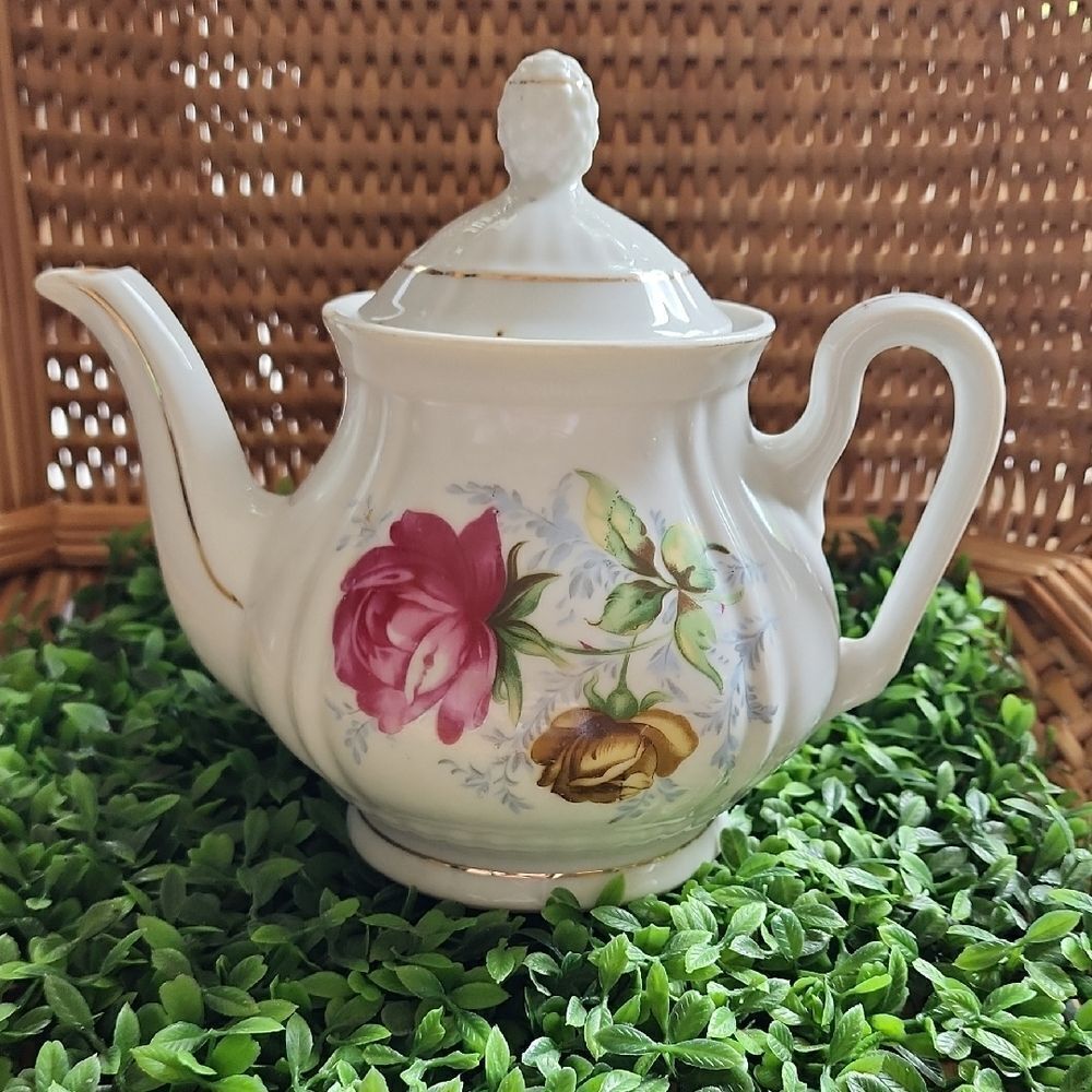 Vintage Floral Teapot Vintage Japan